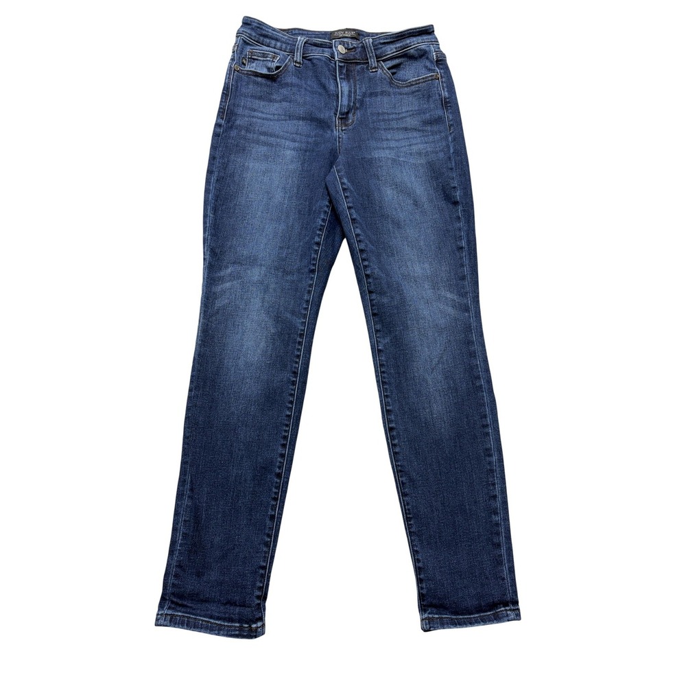 Judy Blue Straight Jeans Womens 5/27 Blue Medium Wash Mid Rise‎ Stretch Denim